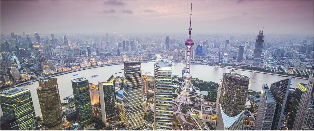 Obraz - Shanghai, Čína (120x50 cm)
