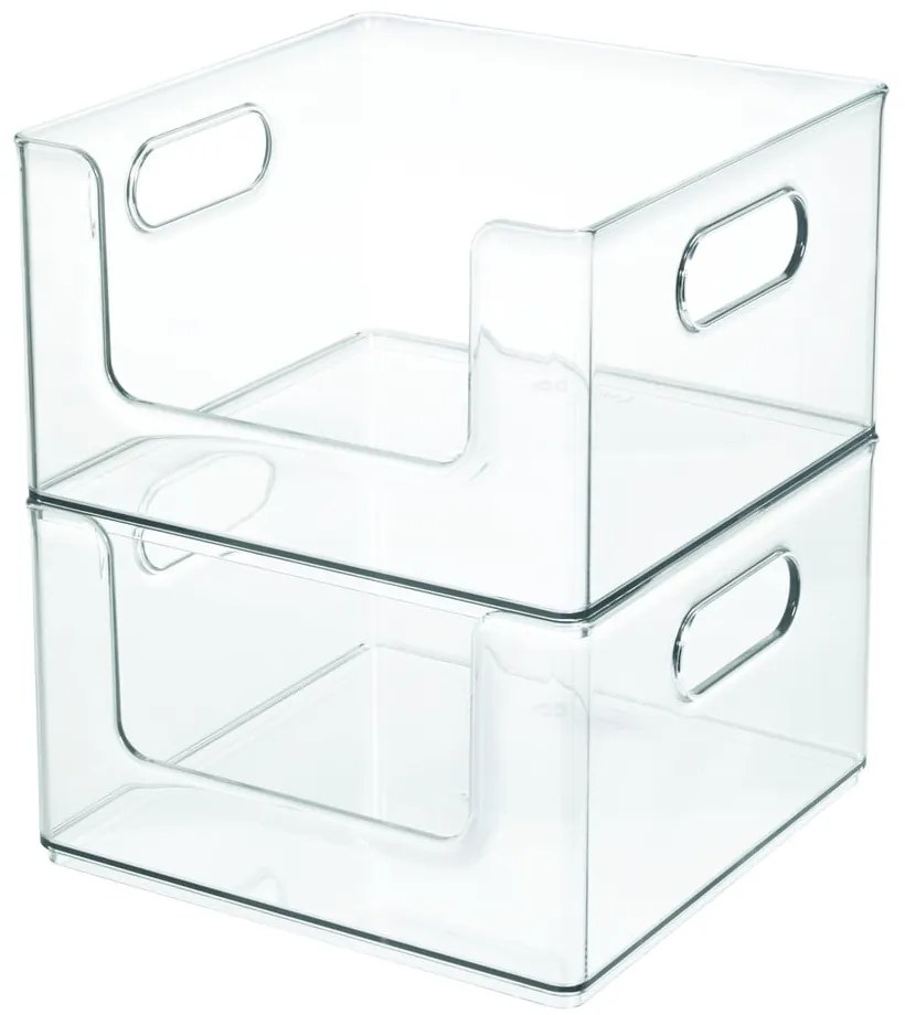 Transparentný úložný box iDesign The Home Edit, 25,4 x 25,4 cm