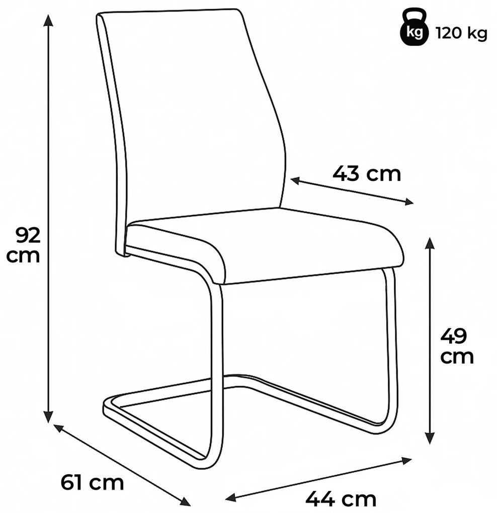 Súprava jedálenských stoličiek DCL-D1277 CRM, 2 ks