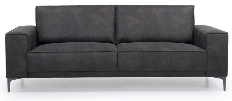 Antracitová pohovka z imitácie kože 224 cm Copenhagen – Scandic