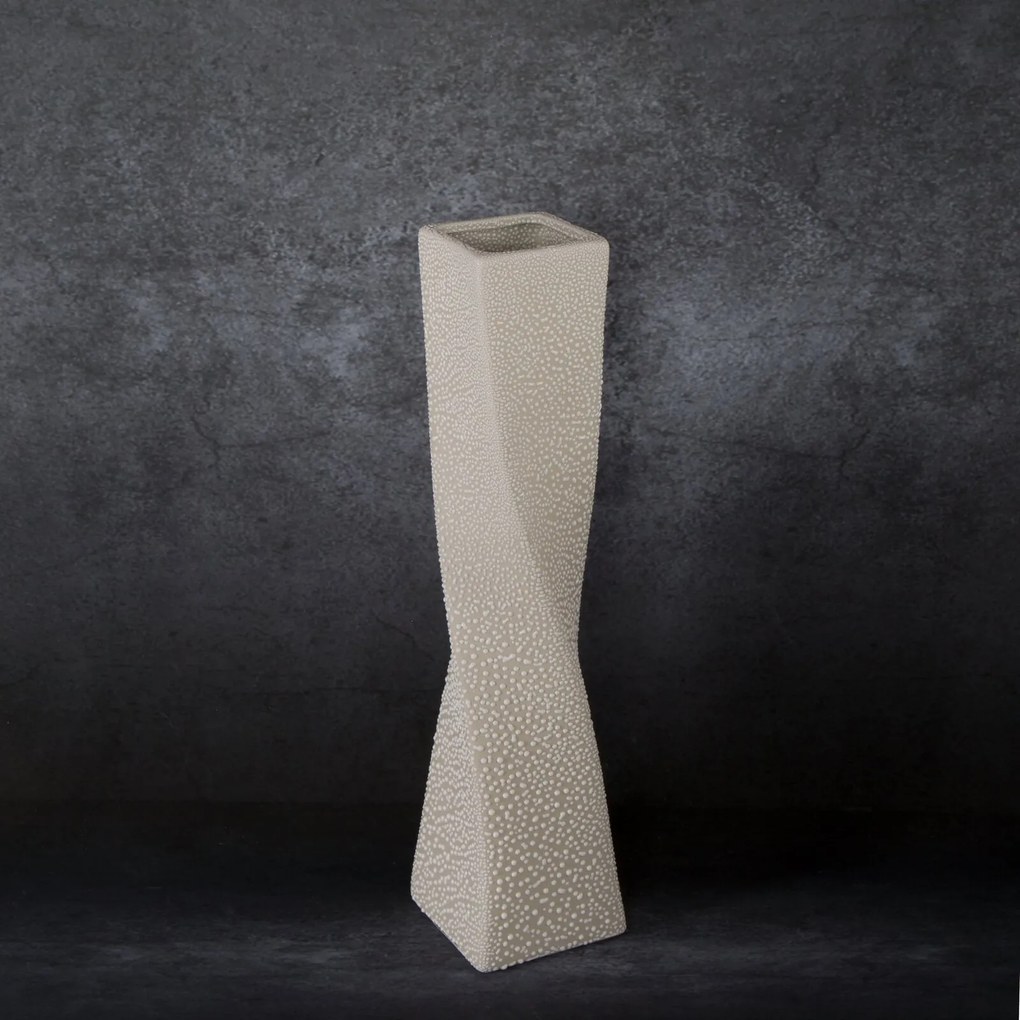 KERAMICKÁ VÁZA RISO 8X8X32 CM KRÉMOVÁ