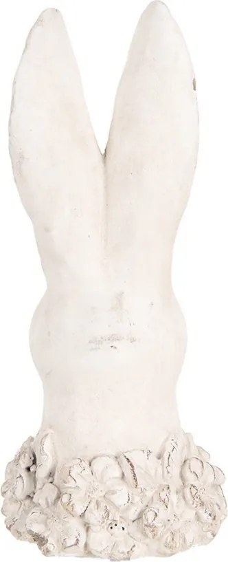 Béžová antik cementová busta králik - 11*11*24 cm