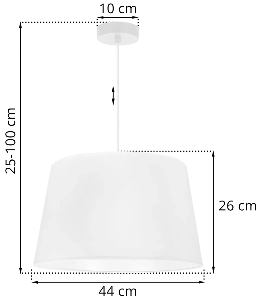 Závesné svietidlo Gaja, 1x biele textilné tienidlo, (fi 44cm), w
