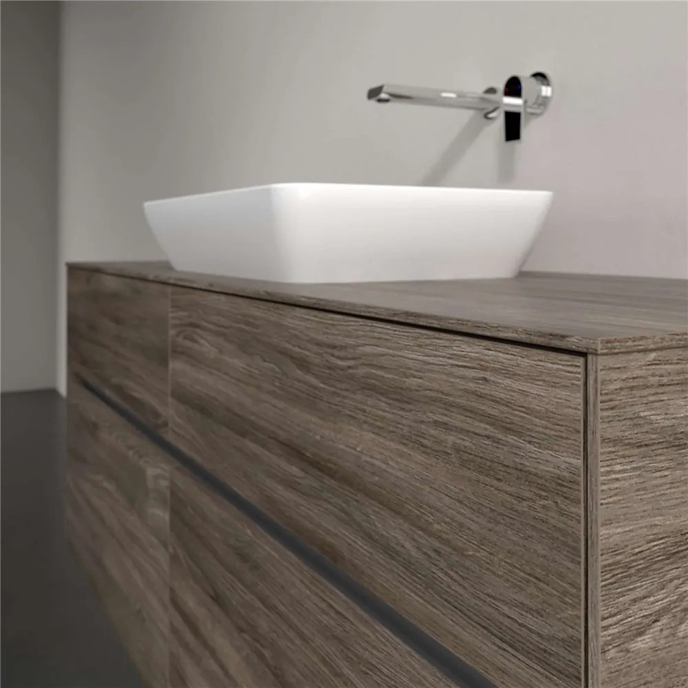 VILLEROY &amp; BOCH Collaro závesná skrinka pod umývadlo na dosku (umývadlo v strede), 4 zásuvky, 1400 x 500 x 548 mm, Stone Oak, C11600RK