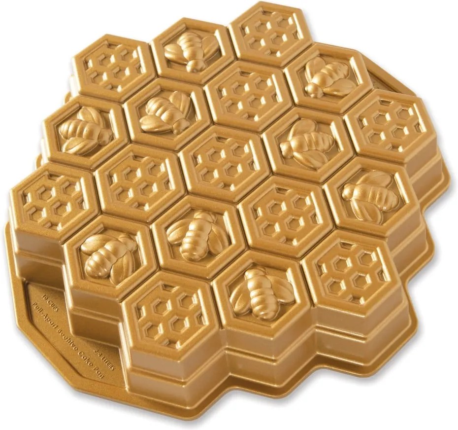 Forma na pečenie v tvare medu v zlatej farbe Nordic Ware Bee, 2,4 l
