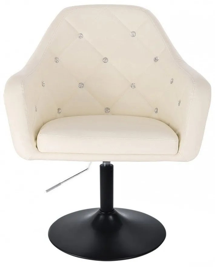 LuxuryForm DESIGN Kreslo ROMA na čiernom tanieri - krémové