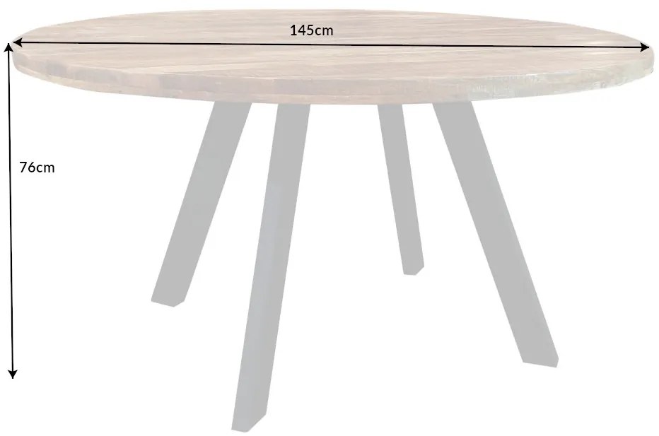 Okrúhly jedálenský stôl Thunder 140 cm mango