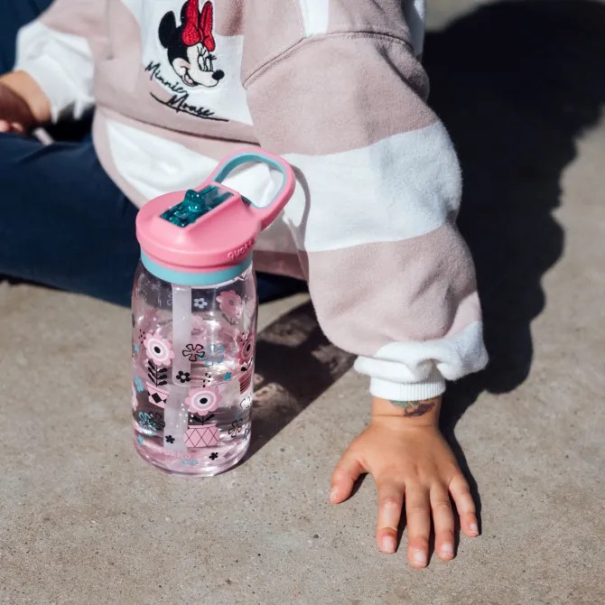 Plastová fľaša s náustkom Glow Kids Melodic Flowers 580 ml