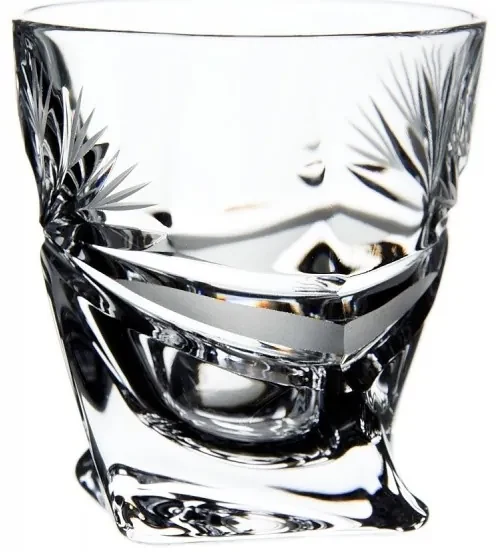 Onte Crystal Bohemia Crystal ručne brúsené poháre na destiláty Quadro Mašle 55 ml 6KS