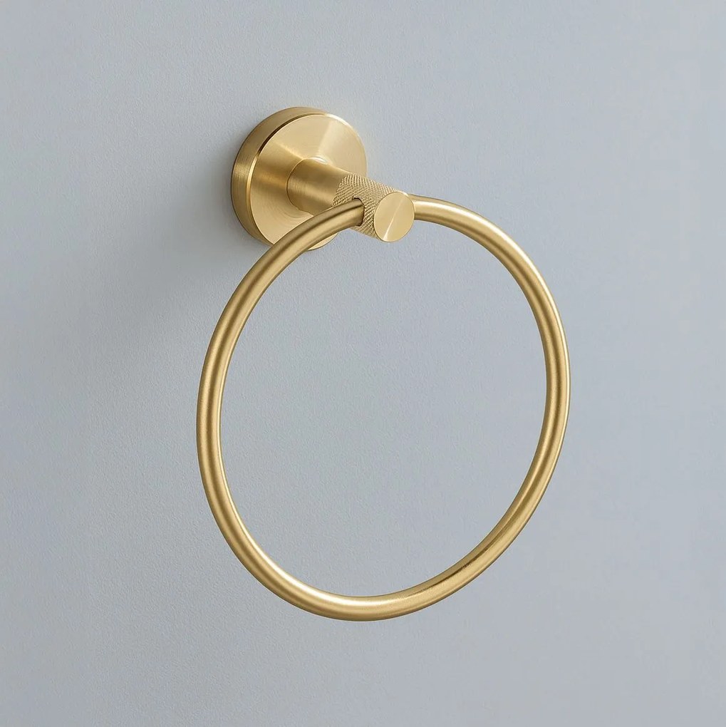 Rea Modern, prsteňový vešiak na uteráky, 6610, zlatá matná, REA-98012