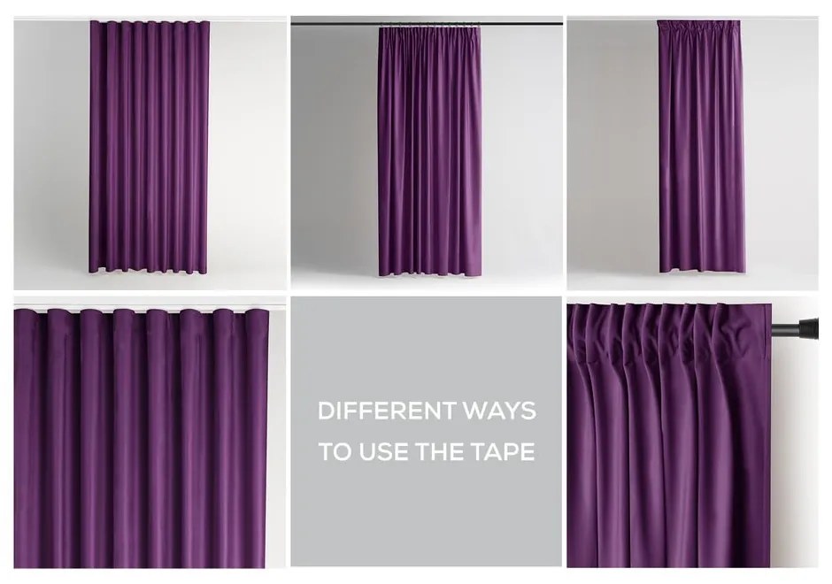 Fialový zamatový dimout záves 140x245 cm Pleat – Restilo