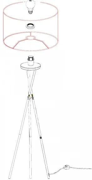Eglo 95539 - Stojaca lampa FONDACHELLI 1xE27/60W/230V