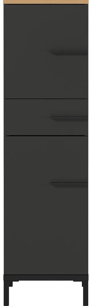 Tmavosivá kúpeľňová skrinka v dekore duba 34x123 cm Yonkers - Germania