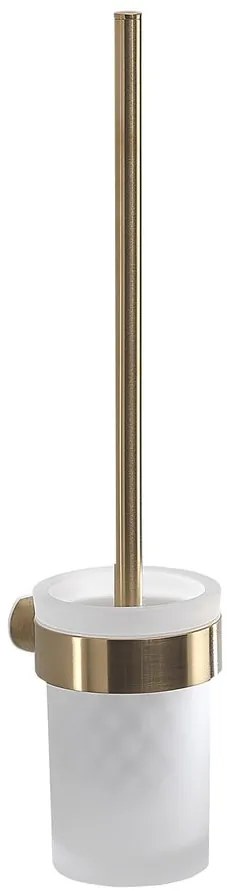 Gedy Gedy, PIRENEI WC kefa závesna, mliečne sklo, zlatá matná, PI330388