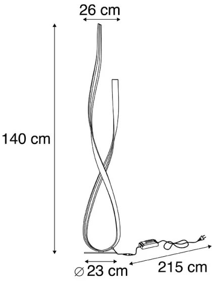 Paul Neuhaus 720-12 - LED Stmievateľná stojacia lampa LINDA LED/27W/230V zlatá