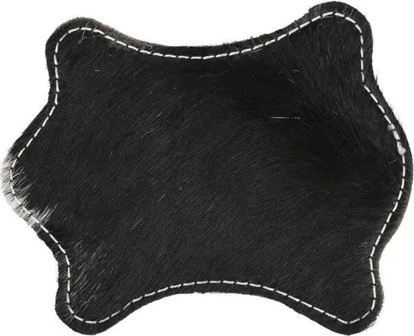 Podtácek z hovädzej kože / bielo čierna - 11 * 10 * 0,3 cm