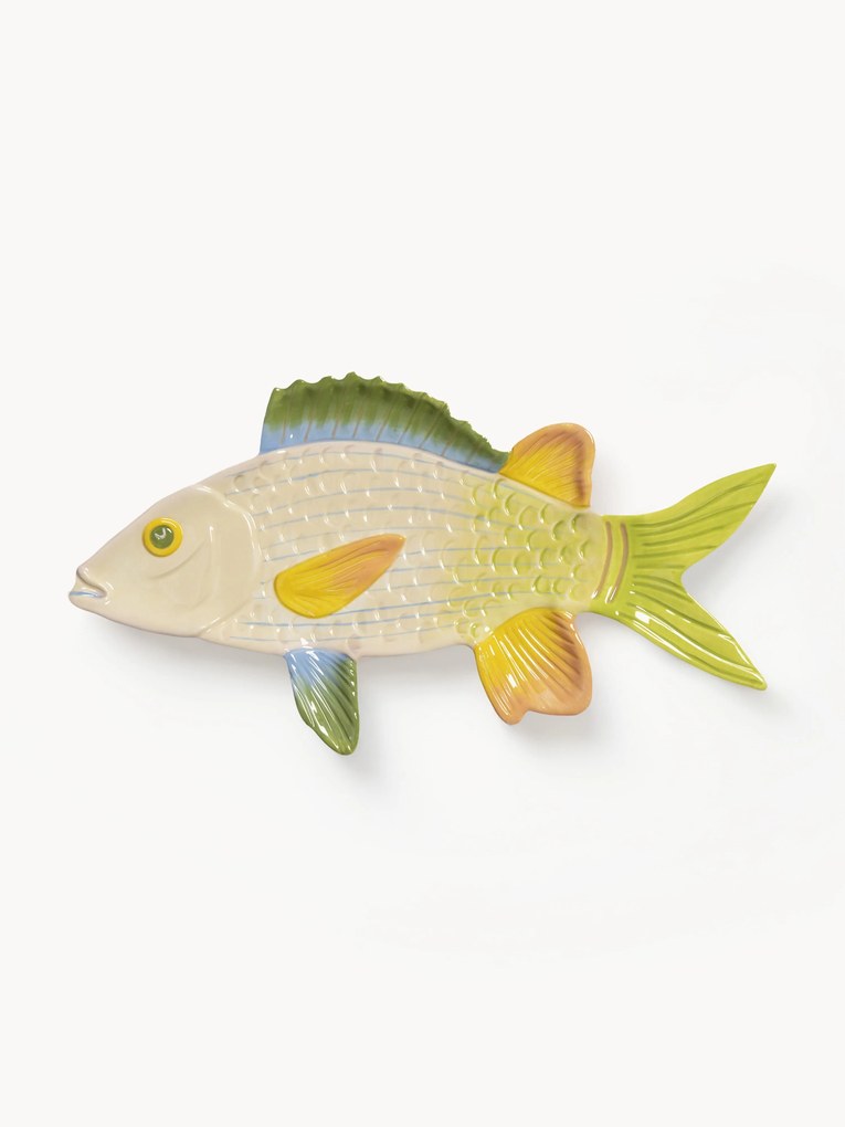 Ručne maľovaný servírovací tanier z dolomitu Fish