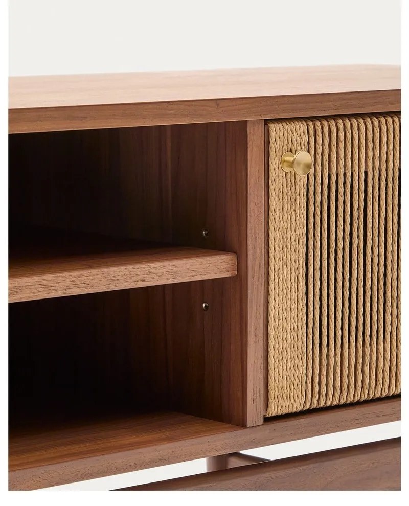 Hnedý TV stolík v dekore orecha 200x50 cm Elan – Kave Home