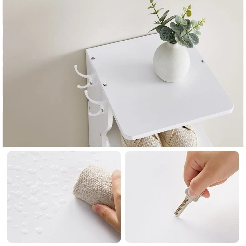 Botník CINDY, 6 úrovní, 30x26,4x110,4cm, biela Vasagle