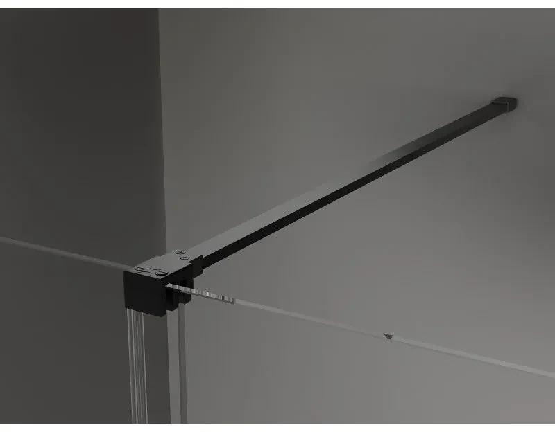 Mexen Velar, posuvné dvere do otvoru 150x200 cm, 8mm číre sklo, čierna matná, 871-150-000-01-70