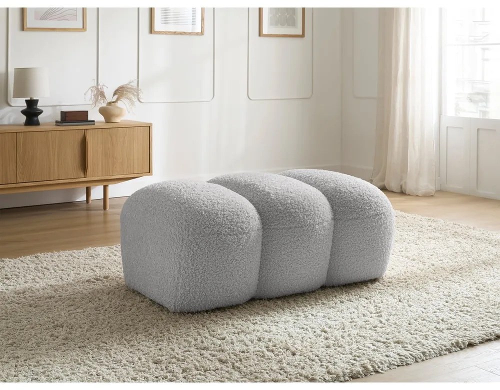 Svetlosivá podnožka z textílie buklé Hippolyte – Bobochic Paris