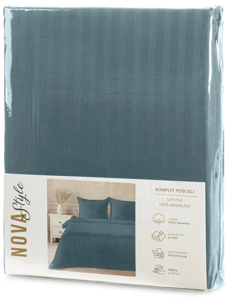 SATÉNOVÉ OBLIEČKY VERA 160X200 CM, 2 KS 70X80 CM SVETLOMODRÉ