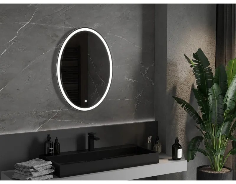 Mexen Elz, LED kúpeľňové zrkadlo s podsvietením 60 x 80 cm, 6000K, ochrana proti zahmlievaniu, 9802-060-080-611-00