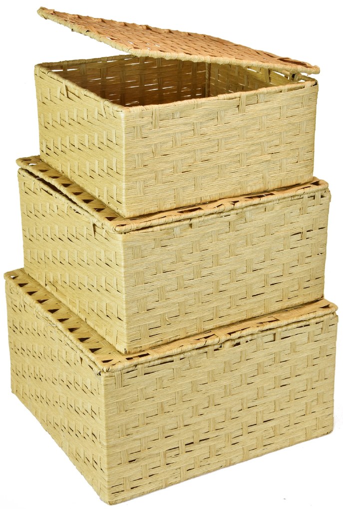 Sada 3 úložných boxov s vekom pieskových