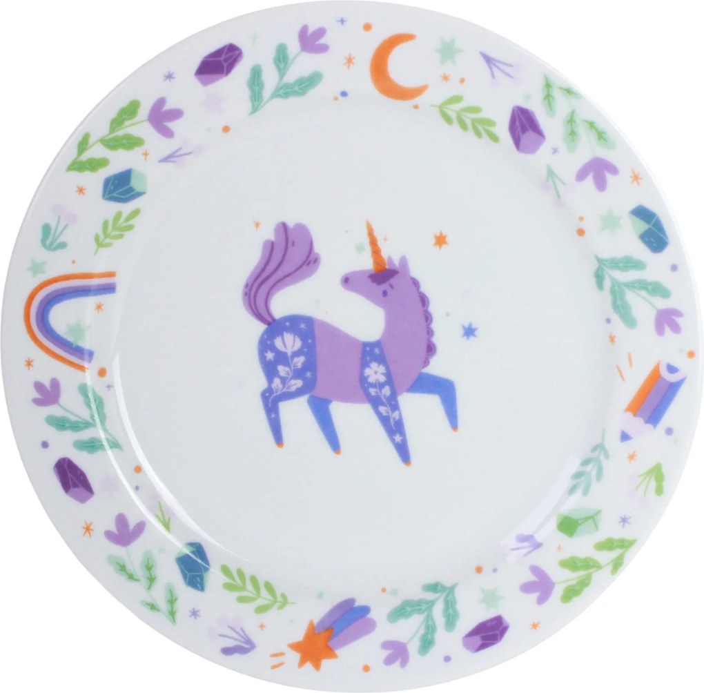 Bella Rose Dětský porcelánový talíř Jednorožec Ø 19 cm