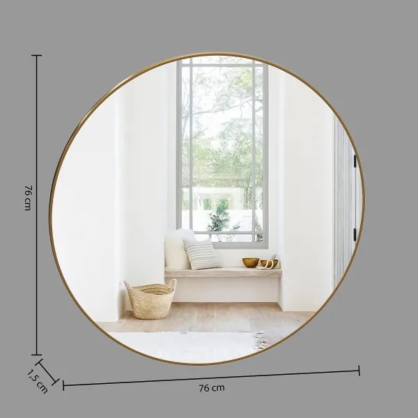 Atmosphera - Nástenné zrkadlo ALICE pr. 76 cm zlatá