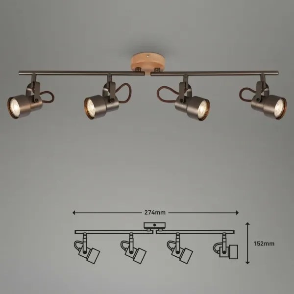 Briloner 2872-045 - LED Bodové svietidlo TAHUN 4xGU10/5W/230V 3000K hnedá