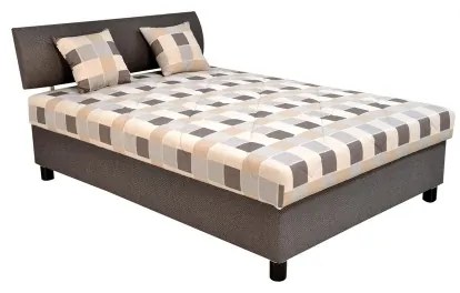 Čalúnená posteľ s úložným priestorom a matracom GEORGE 140x200 cm hnedá