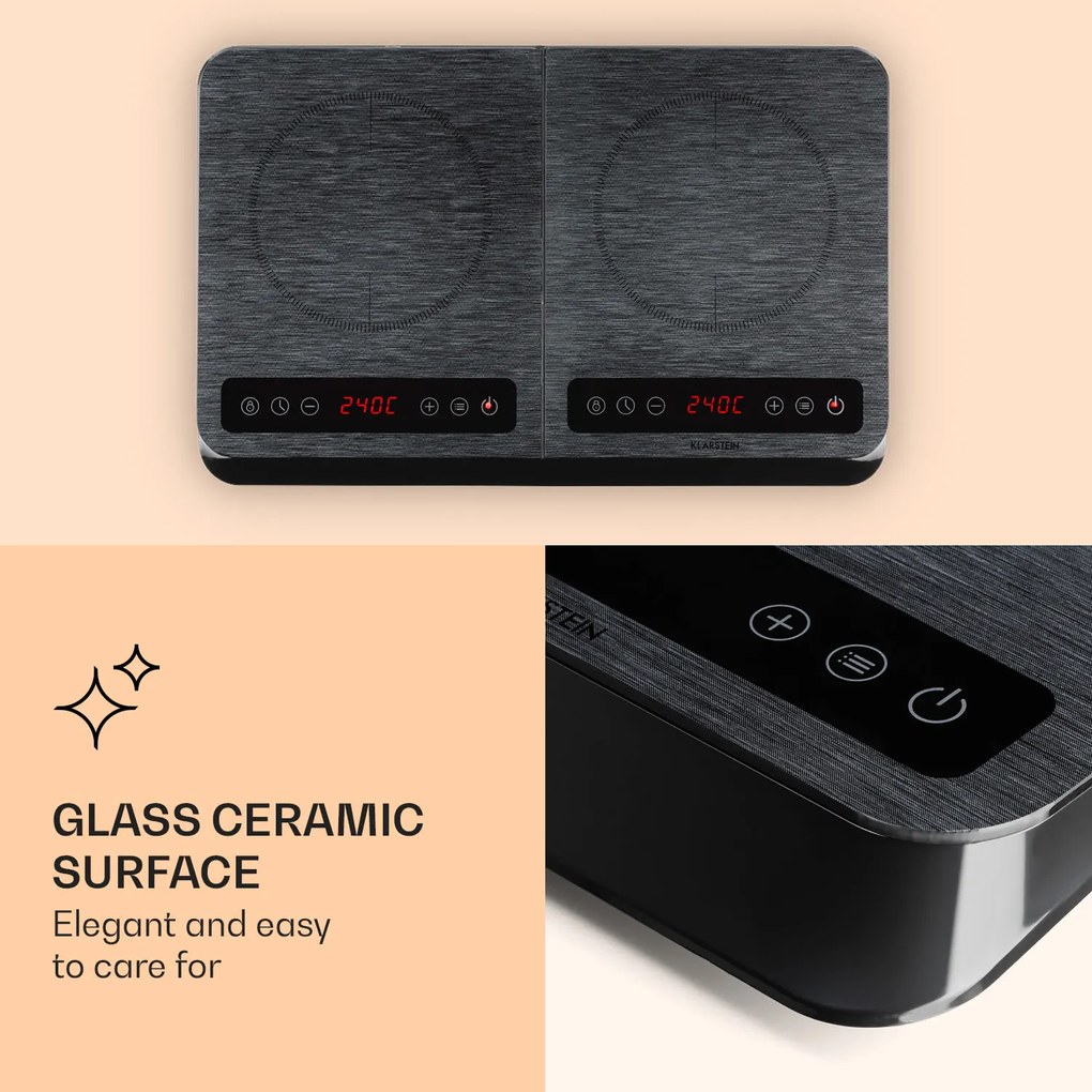Klarstein InnoChef, indukčná varná doska, 3400 W, dotykové ovládanie, sklokeramika