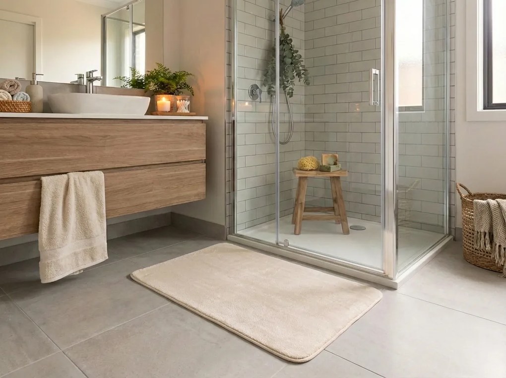 Kúpeľňová predložka TRIVORA 60x100 cm krémová