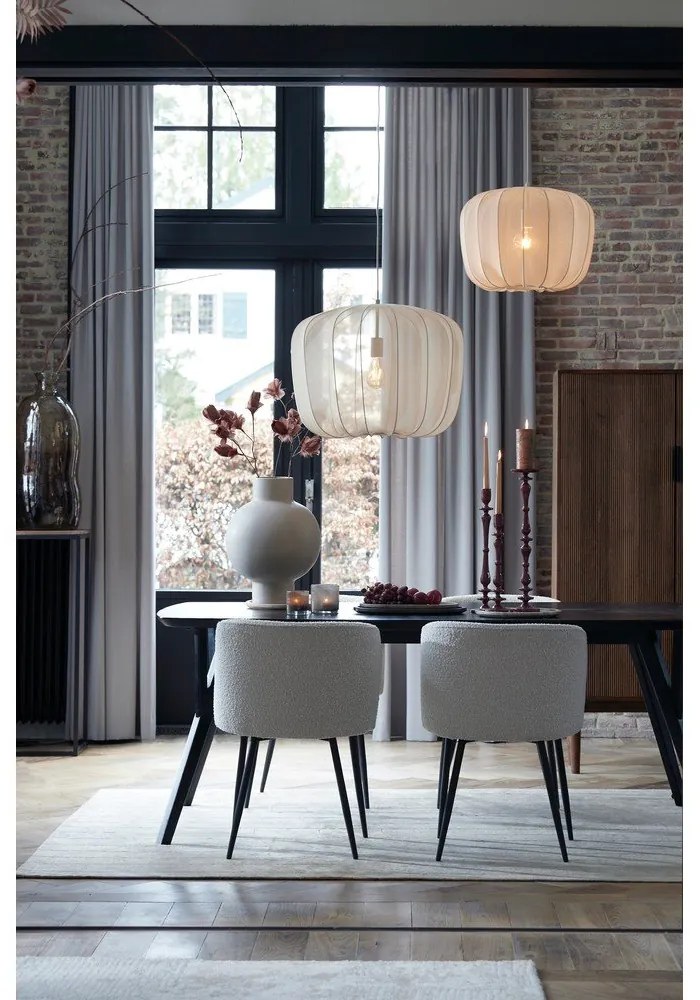 Biele čalúnené jedálenské kreslo Elyna – Light & Living