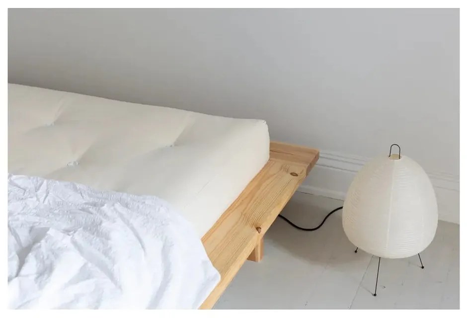 Dvojlôžková posteľ z borovicového dreva s roštom v prírodnej farbe 160x200 cm Japan – Karup Design