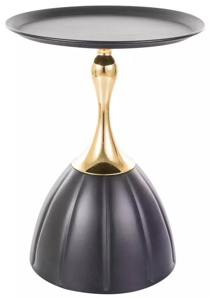 Odkladací stolík Piana 38 cm čierna/zlatá