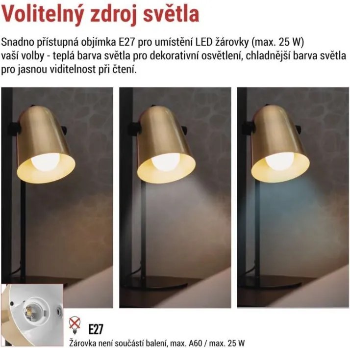 Stolná lampa Nina zlatá