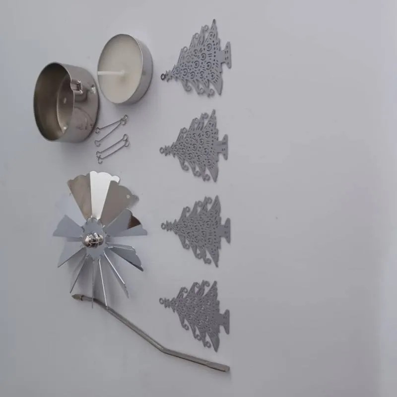 DECOLED Andělské zvonění, 8 x 13 cm, stromečky, stříbrné