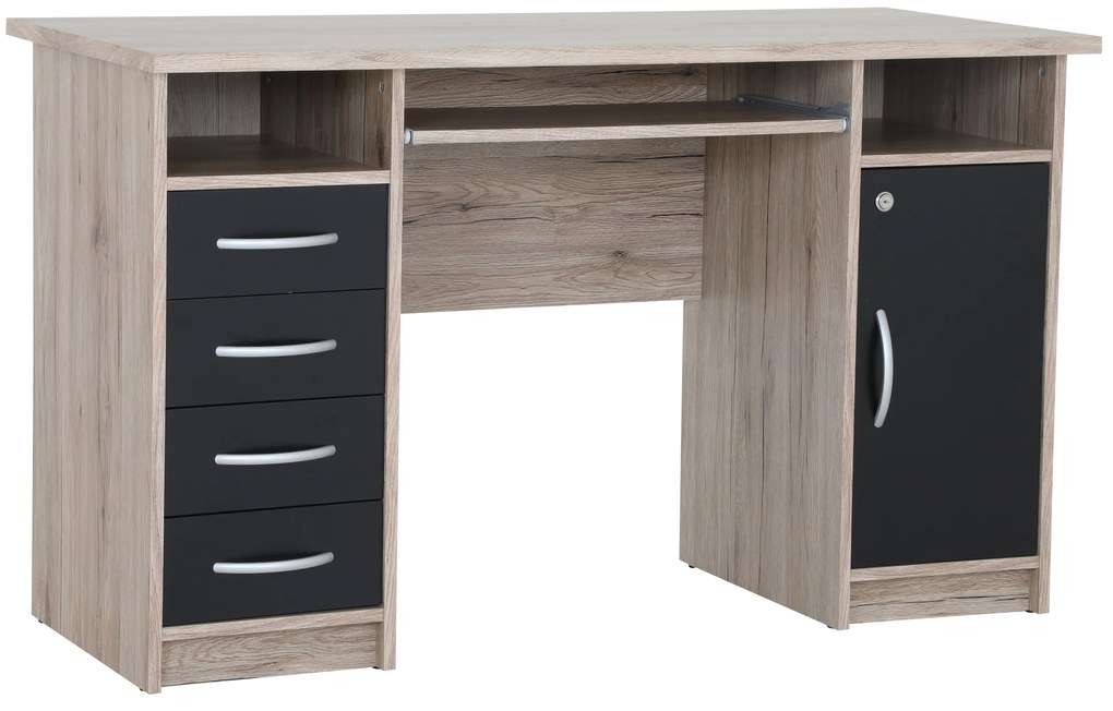 PC stolík Waldo (dub sanremo + čierna). Akcia -20%. Vlastná spoľahlivá doprava až k Vám domov. 1101304