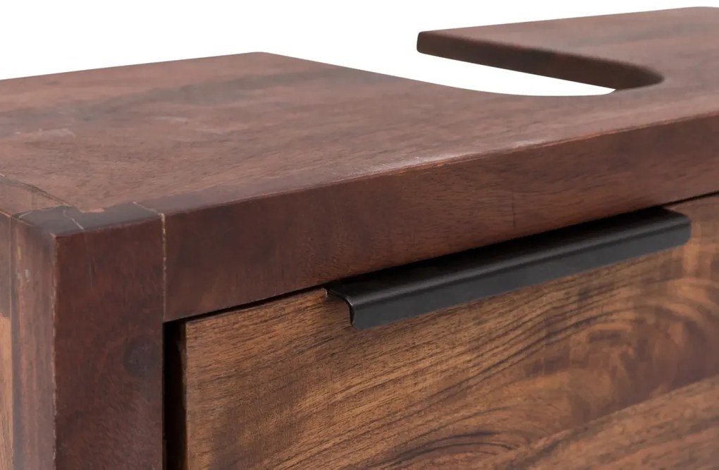 furniture-nabytek.cz - Masivní skříňka pod umyvadlo Sydney z akácie, lakovaná, hnědá – 56×25×60 cm