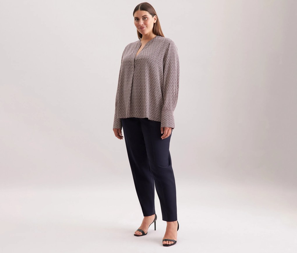 Tunika Seidensticker z viskózy, celoplošná potlač v kombinácii krémovobielej a purpurovočervenej