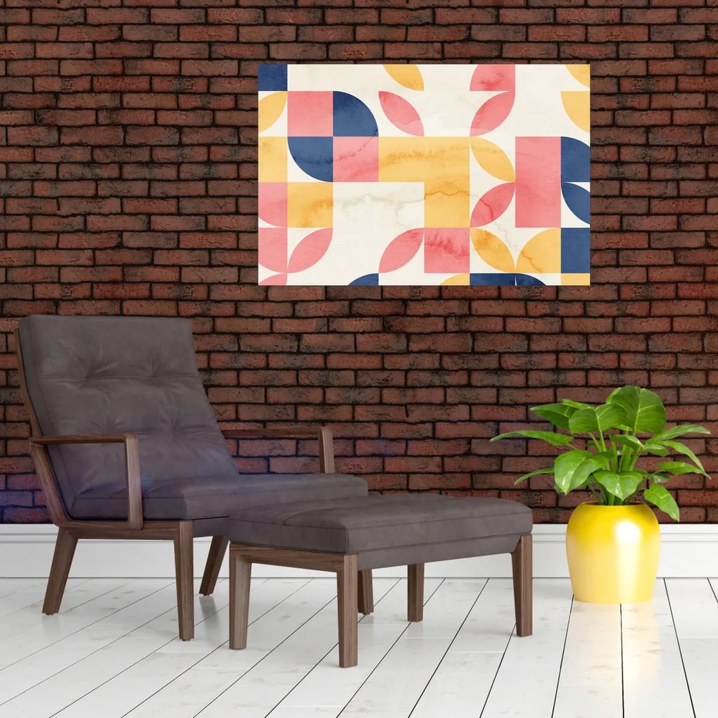 Obraz - Abstrakcia s retro vzormi (90x60 cm)