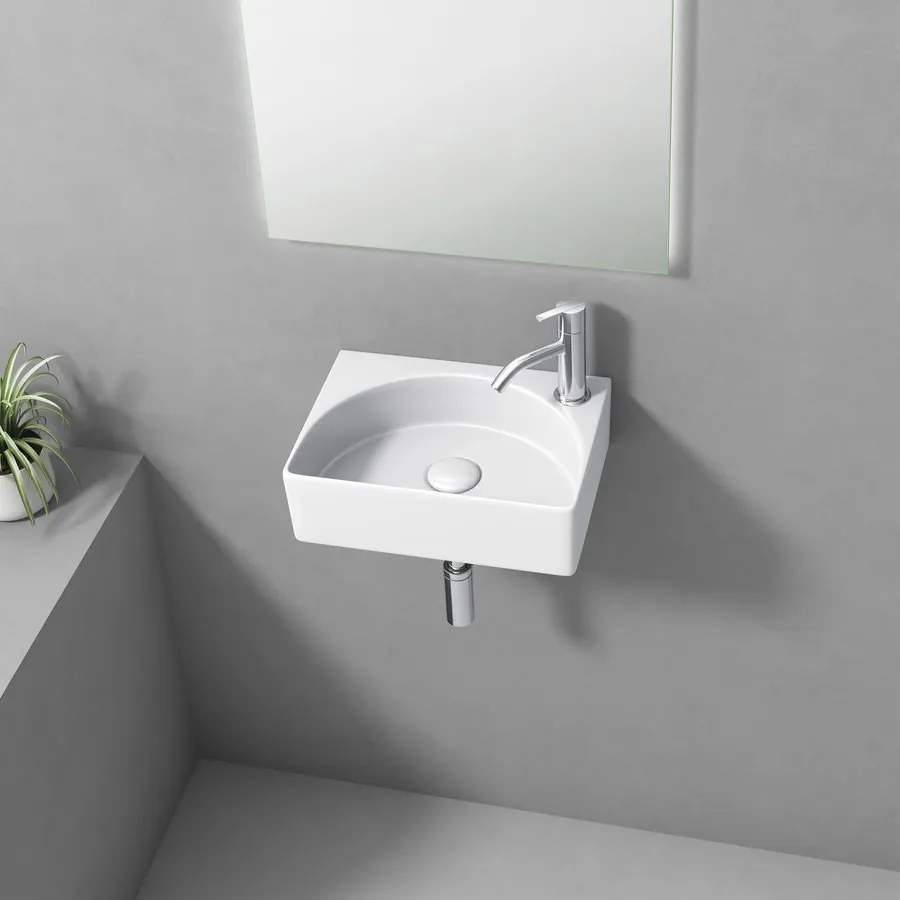 Aqualine Aqualine, RUBIC keramické umývadlo 34x25cm, biela, NP452