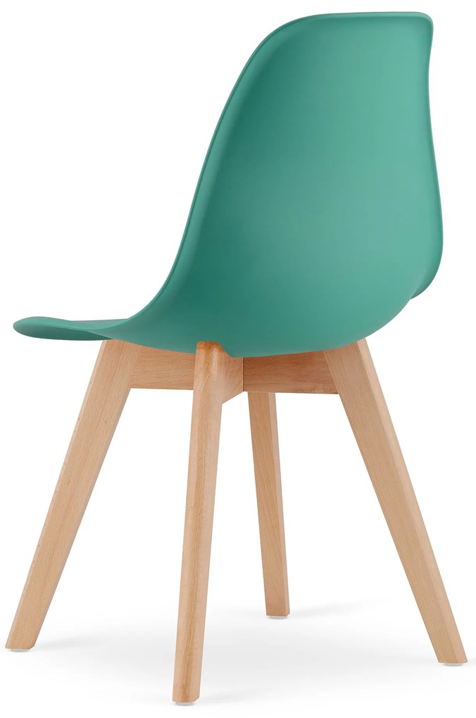Zelená stolička KITO s bukovými nohami