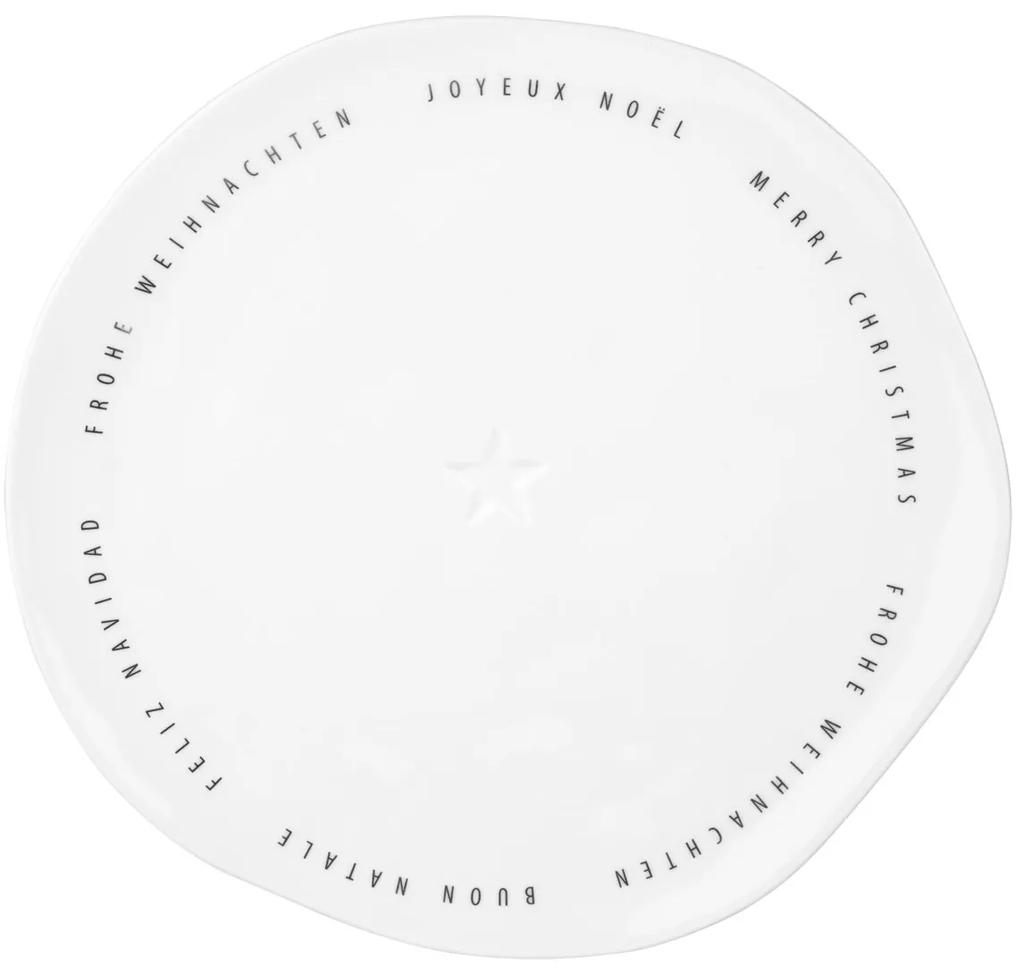 Räder Biely porcelánový tanier MERRY CHRISTMAS