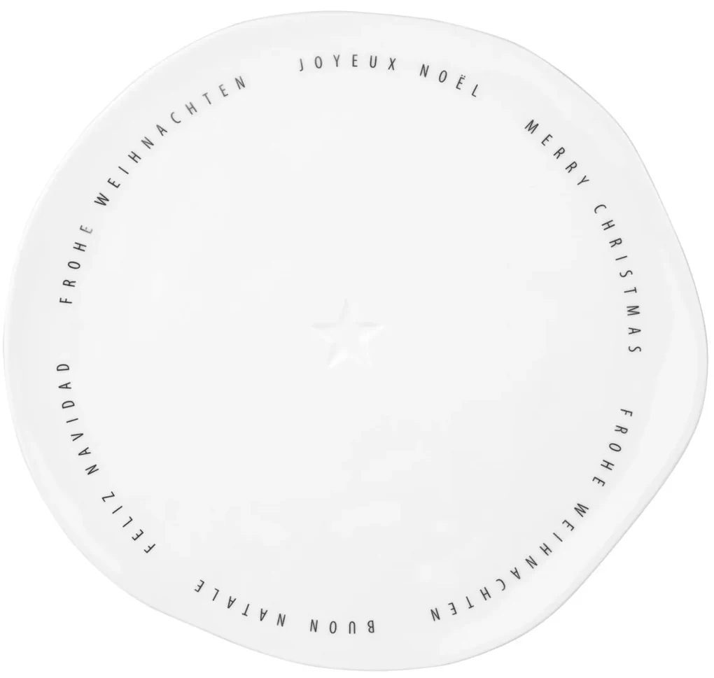 Räder Biely porcelánový tanier MERRY CHRISTMAS