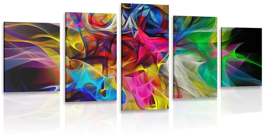 5-dielny obraz abstraktný farebný chaos Varianta: 200x100