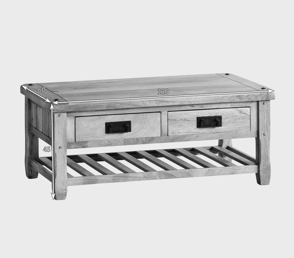 furniture-nabytek.cz - Masív konferenčný stolík z dreva mango 110x60x45