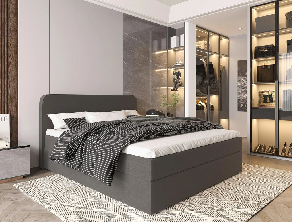 XXXLutz AMERICKÁ POSTEĽ, 180/200 cm, antracitová MID.YOU - Online Only spálne - 002330005809